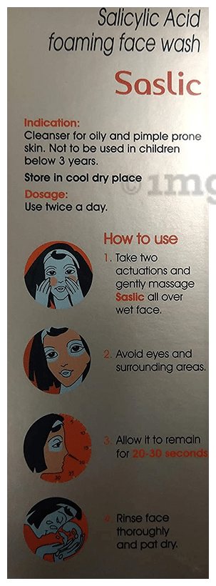 Saslic Salicylic Acid Foaming Face Wash | pH 5.5 for Acne Prone Skin