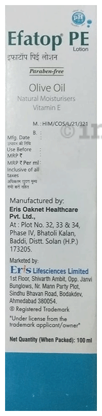 Efatop PE Lotion with Olive Oil &amp; Vitamin E | Moisturises the Skin