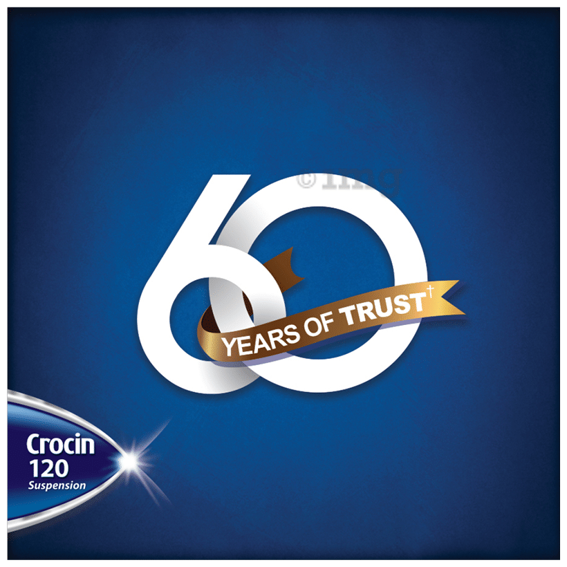 Crocin 120 Paracetamol Paediatric Oral Suspension | Flavour Strawberry