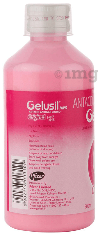 Gelusil MPS Antacid &amp; Antigas Original Liquid | For Acidity, Hurtburns, Gas &amp; Stomach Care | Sugar-Free | Mint Flavour Mint