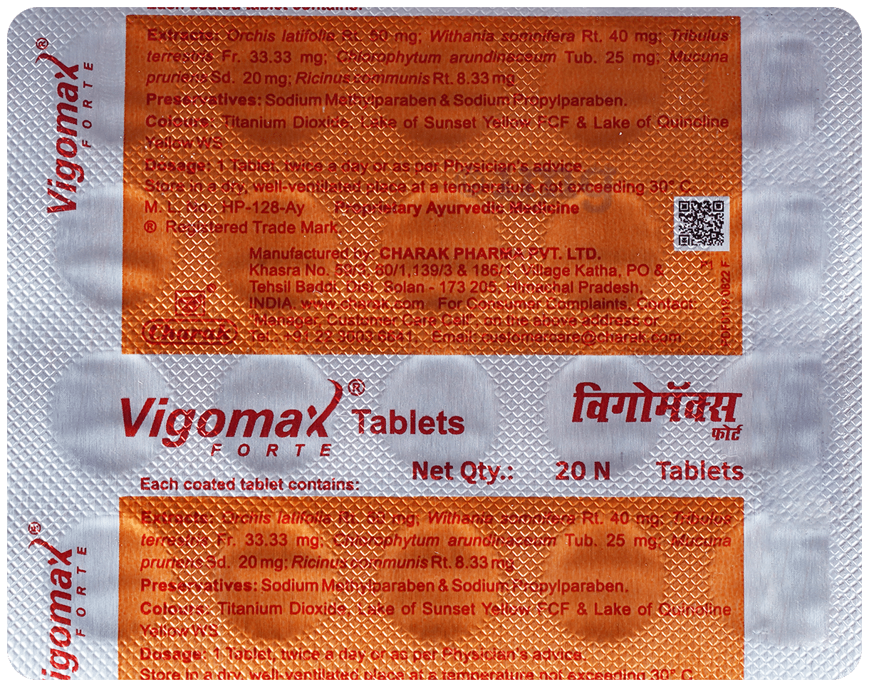 Vigomax Forte Tablet | Powerful Energiser &amp; Supports Men&rsquo;s Health