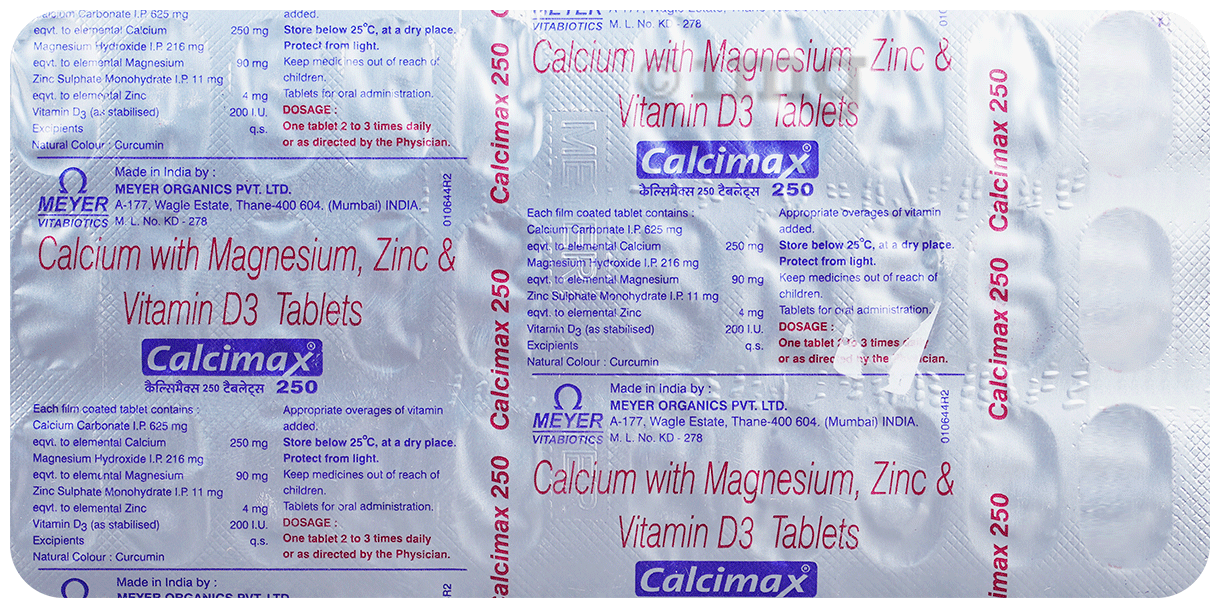 Calcimax 250 Tablet | Calcium Supplement Tablet