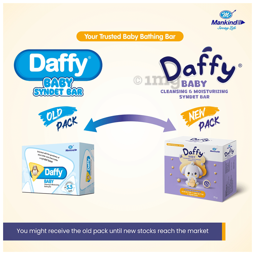 Daffy Baby Cleansing and Moisturising Syndet Bar with Aloe and Shea Butter | pH 5.5