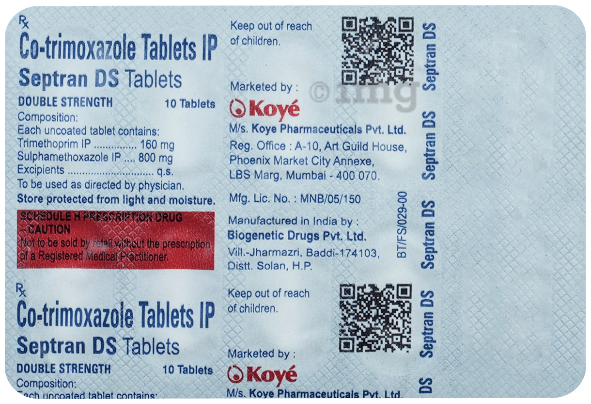Septran DS 800mg/160mg Tablet