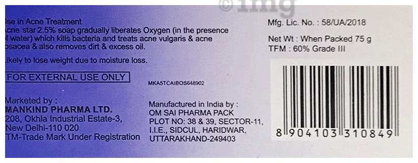 Acnestar 2.5% Benzoyl Peroxide Soap | For Acne Prone Skin