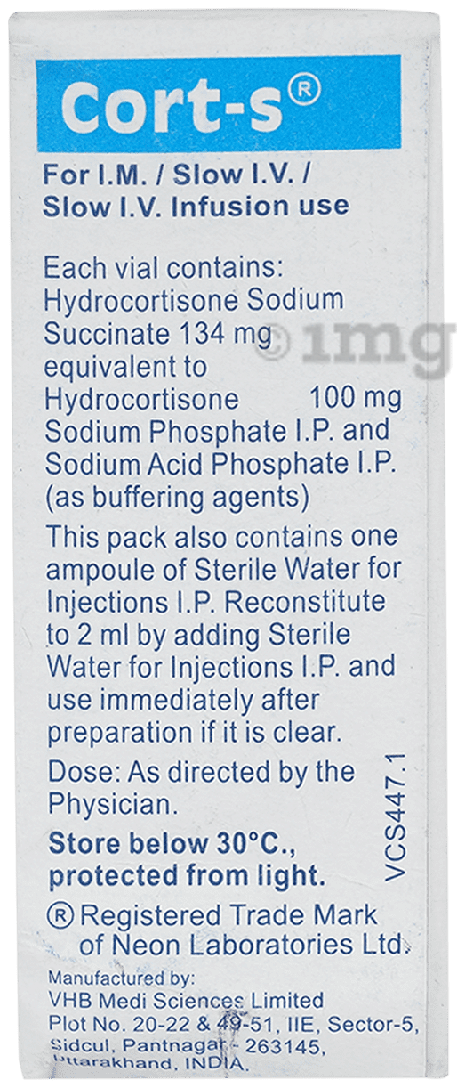 Cort S 100mg Injection