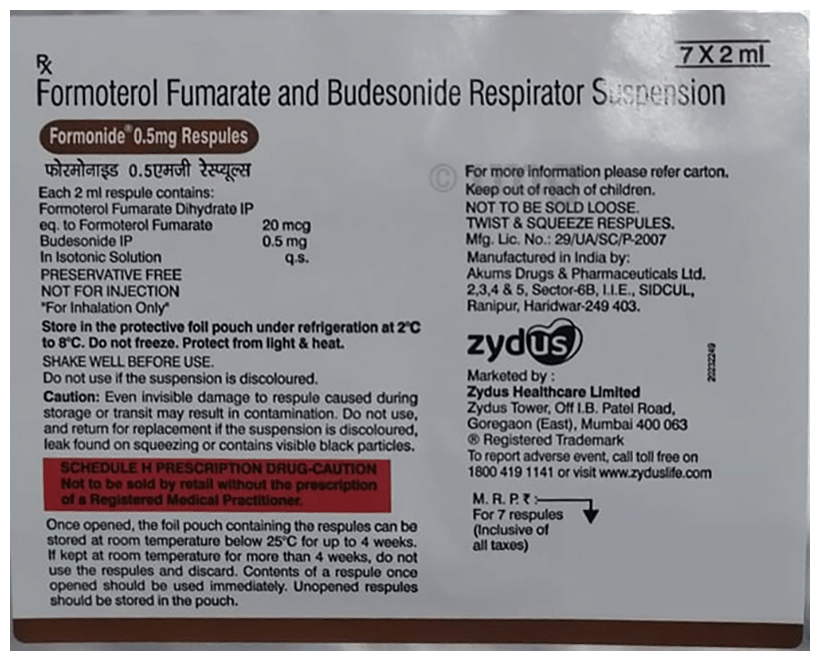 Formonide 0.5mg Respules 2ml