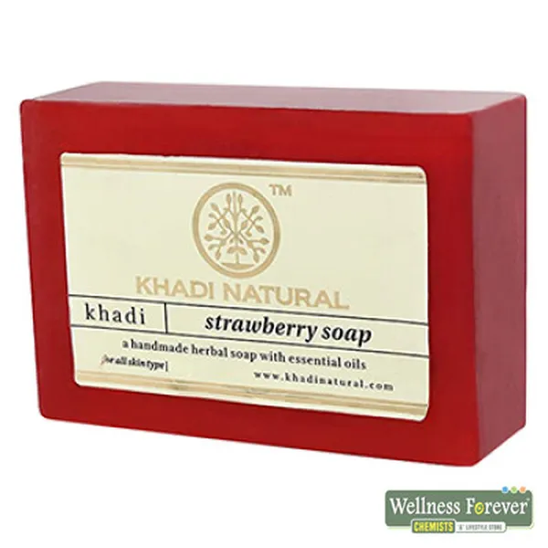 KHADI NATURAL STRAWBERRY HANDMADE SOAP - 125GM