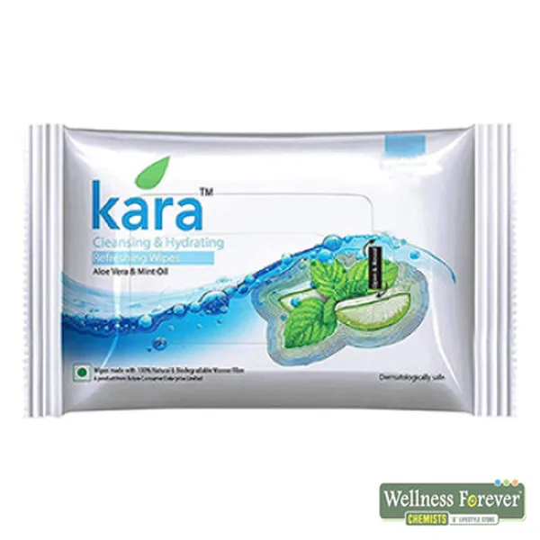 KARA ALOE VERA & MINT FACE WIPES -10 PIECES