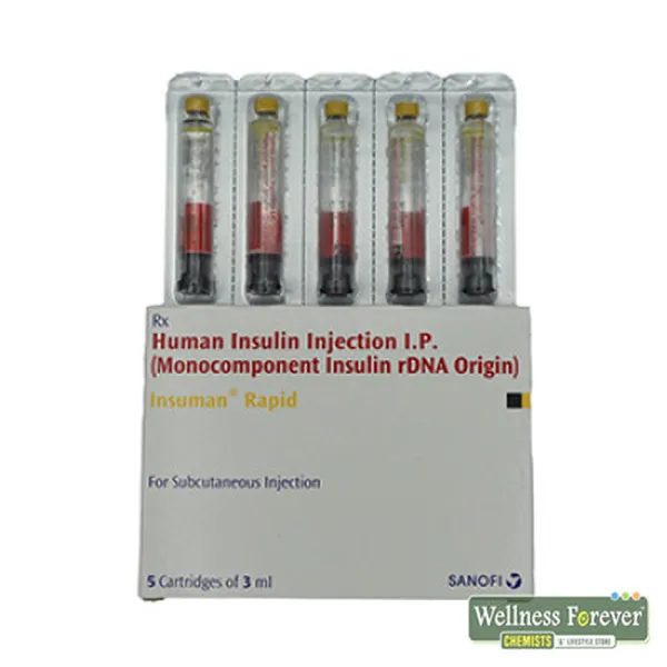 INSUMAN RAPID 100IU CART 5X3ML