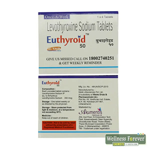 EUTHYROID 50MG 4TAB