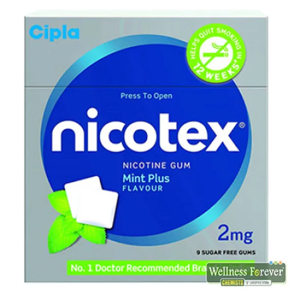 NICOTEX NICOTINE GUM - MINT PLUS, 2MG