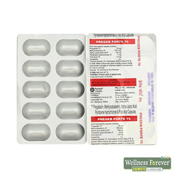 PREGEB FORTE 75MG 10CAP