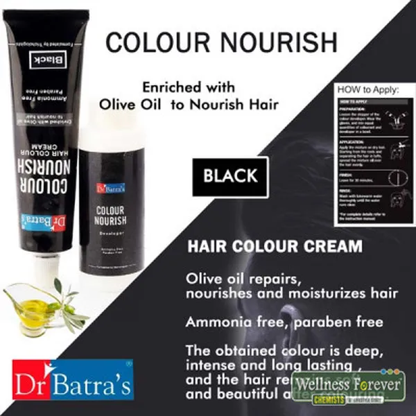 DR BATRAS HERBAL HAIR COLOR CREAM - BLACK, 60ML