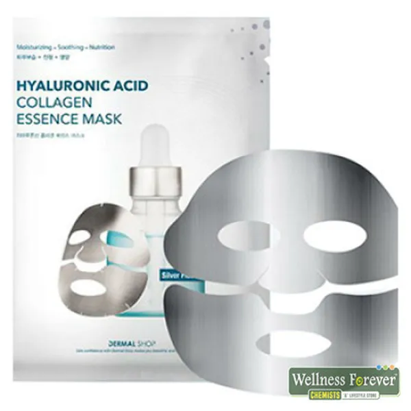 DERMAL HYALURONIC ACID COLLAGEN ESSENCE SILVER FOIL FACIAL MASK