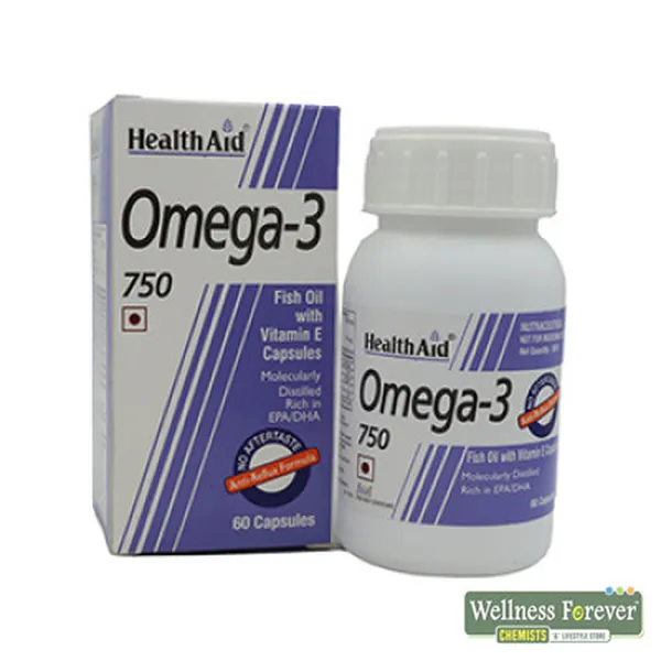 HEALTH AID OMEGA 3 - 60 CAPSULES, 750MG