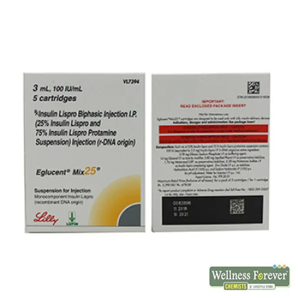 EGLUCENT MIX 25 100IU CART 5X3ML