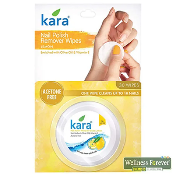 KARA NAIL POLISH REMOVER WIPES - LEMON, 30 PULLS