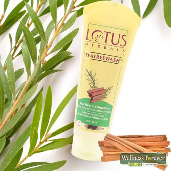 LOTUS HERBALS TEATREEWASH & CINNAMON FACEWASH - 120GM