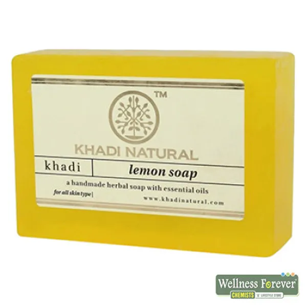 KHADI NATURAL LEMON HANDMADE SOAP - 125GM
