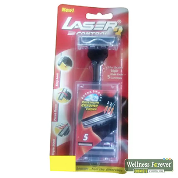 LASER SPORT 3 TRIPLE BLADE SHAVING RAZOR - 5 CARTRIDGES