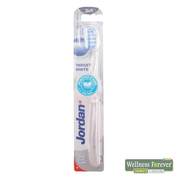 JORDAN TARGET WHITE SOFT BRISTLES TOOTHBRUSH