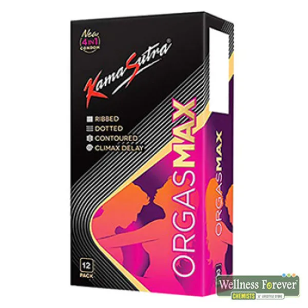 KAMASUTRA ORGASMAX RIBBED CONDOMS - 12 COUNT