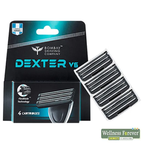 BOMBAY SHAVING COMPANY DEXTER V6 REGULAR RAZOR - 4 CARTRIDGES