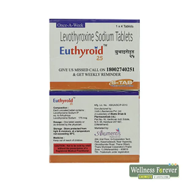 EUTHYROID 25MG 4TAB