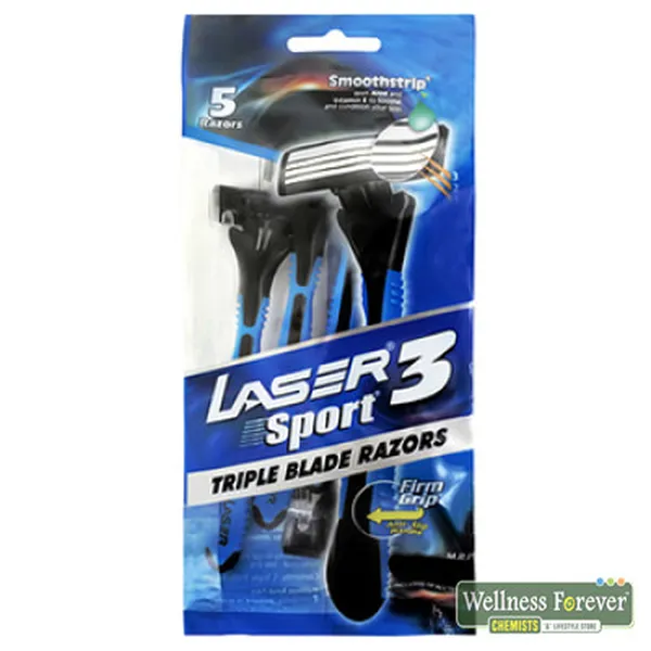 LASER SPORT 3 DIPOSABLE SHAVING RAZOR - 5 CARTRIDGE