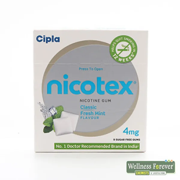 NICOTEX NICOTINE GUM CLASSIC FRESH MINT - 4MG