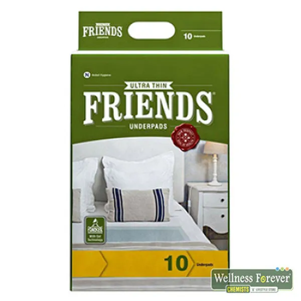 FRIENDS ULTRATHIN UNDERPAD ADULT DIAPERS - 10 PIECE, L