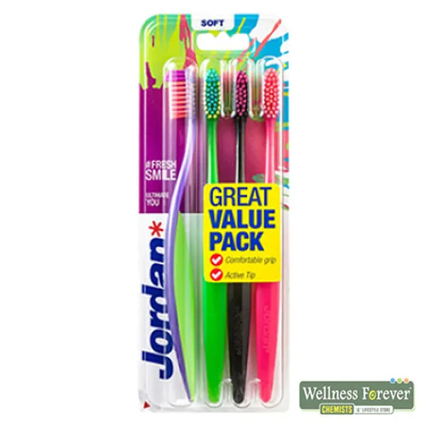 JORDAN ULTIMATE YOU SOFT BRISTLES TOOTHBRUSH - 4 PIECE