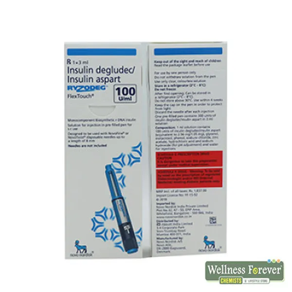 RYZODEG FLEX TOUCH 100IU 3ML