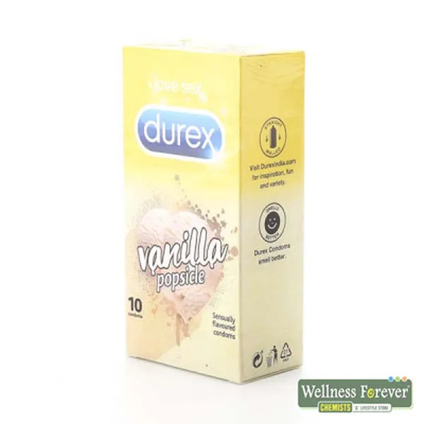 DUREX VANILLA POPSICLE FLAVOURED CONDOMS - 10 COUNT