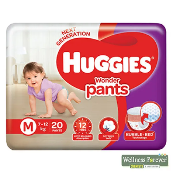 HUGGIES 20-PIECES WONDER PANTS DIAPERS - MEDIUM 7-12 KG