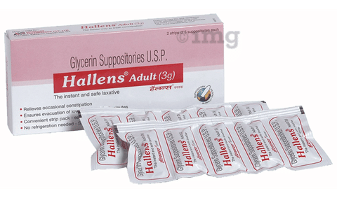 Hallens Glycerin Adult 3gm Suppository