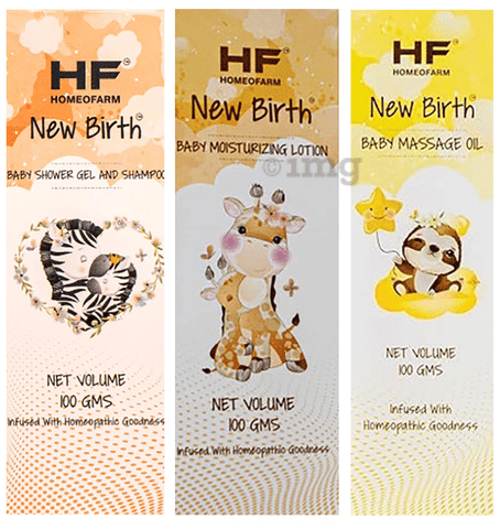 "H F Homeofarm Combo Pack of New Birth Baby Massage Oil (100ml)