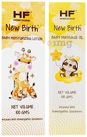 H F Homeofarm Combo Pack of New Birth Baby Massage Oil (100ml) &amp; Baby Lotion (100gm)