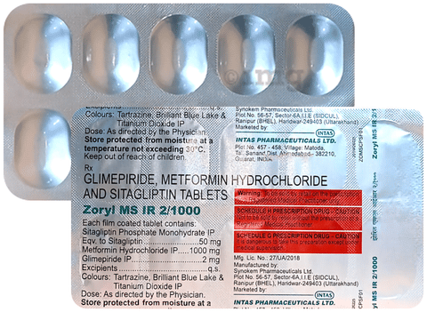 Zoryl MS 50mg/2mg/1000mg Tablet IR