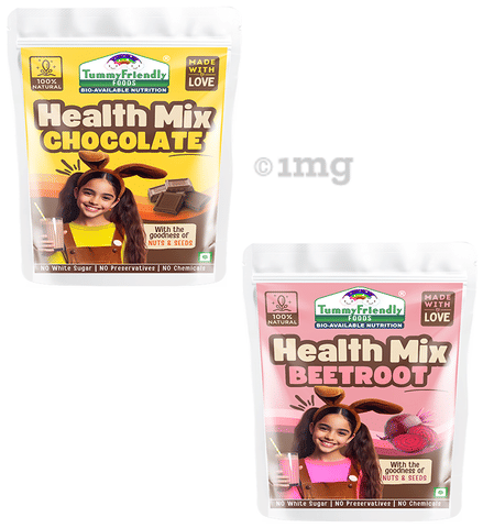TummyFriendly Foods Combo Pack of Chocolate Health Mix &amp; Beetroot Health Mix (300gm Each)