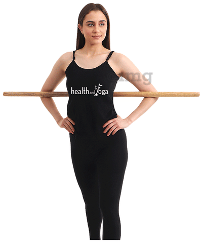 HealthAndYoga StretchNHeal Wooden Exercise Stick XL