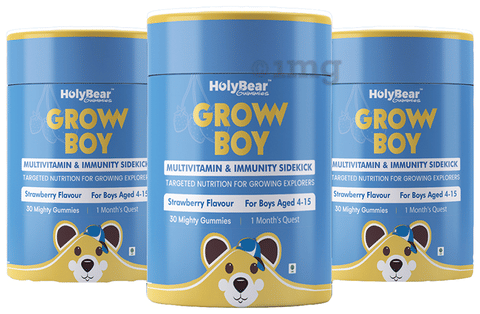 HolyBear Grow Boy Multivitamin &amp; Immunity Gummies (30 Each) Strawberry