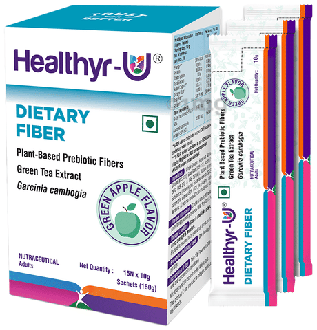 Healthyr-U Plant Based PreBiotic Dietary Fibre Sachet (10gm Each) Green Apple