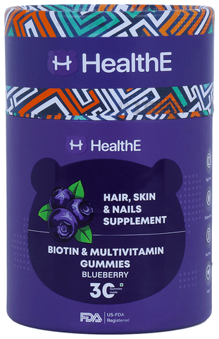 HealthE Biotin &amp; Multivitamin Gummy Blueberry