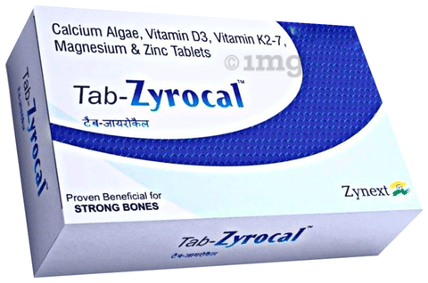 "Zyrocal Algae Calcium Vitamin D3 Vitamin K2 Magnesium Zinc 