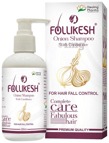 Healing Pharma Follikesh Onion Shampoo with Conditioner for Hair Fall Control