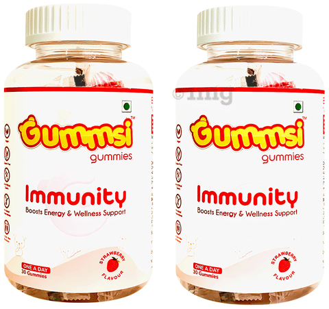 Gummsi Combo Pack of Immunity Strawberry Gummies (30 Each)