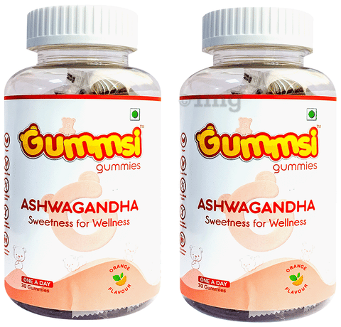 Gummsi Combo Pack of Ashwagandha Orange Gummies (30 Each)