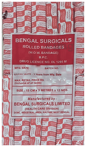 Bengal Surgicals Limited Bengal Surgical Rolled Bandage 15cm x 5m